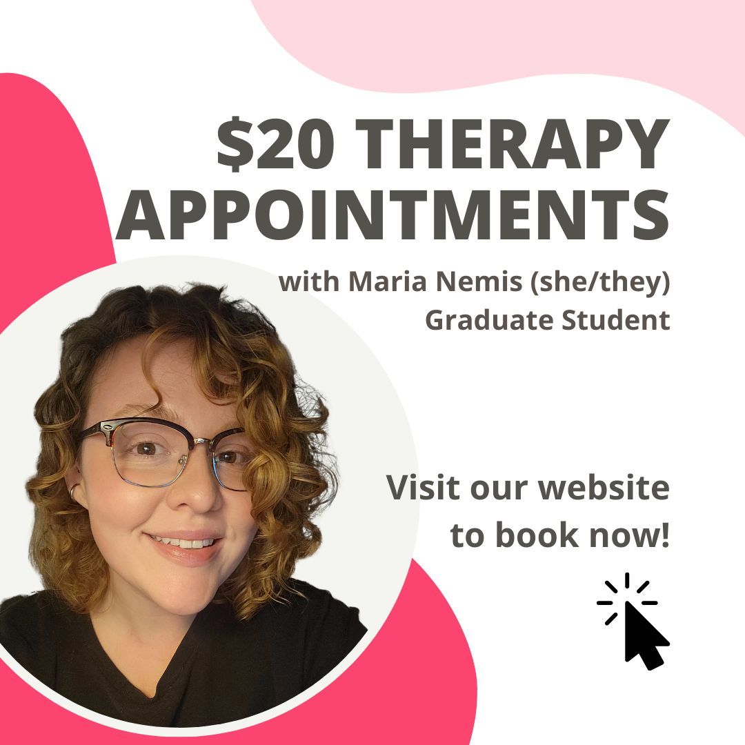 Maria is a dedicated queer Master of Counselling Psychology student at Yorkville University and a certified Peer Support Specialist at the IWK Health Centre in Halifax. Book your $20 therapy appointment today --&gt; bit.ly/4dCbzao