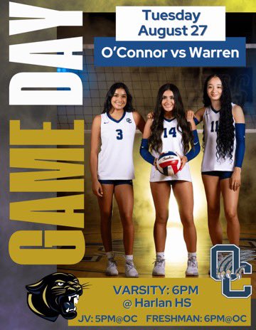 District competition is here!!!

Come out tonight and support your Panthers as they open up district play taking on the Warren Warriors.

Game times:
- Varsity at 6pm at Harlan District Gym.
- JV at 5pm at OC
- Freshman at 6pm at OC