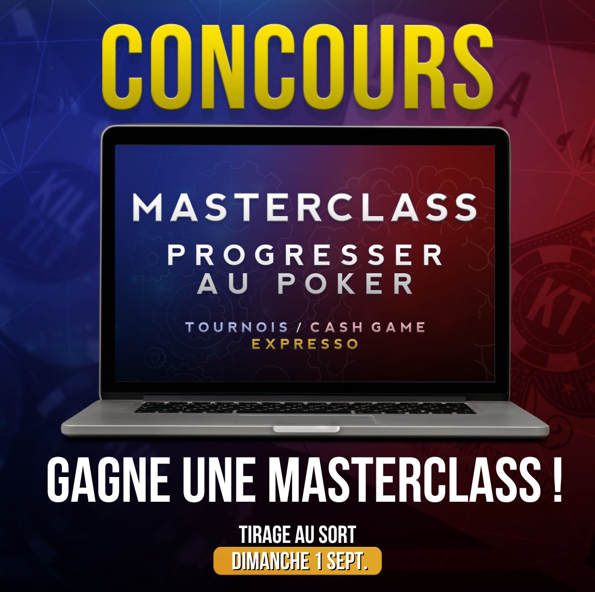 KillTiltpoker's tweet image. ÉNORME CONCOURS SUR KILL TILT 🎉
Une Masterclass Progresser au Poker à gagner pour l’un d’entre vous !

POUR PARTICIPER VOUS DEVEZ :
• Être abonné à ce compte
• Retweet ce Post
• Liker ce post

🗓 Tirage au sort du vainqueur ce Dimanche 1 Septembre

🃏Doublez vos chances de…