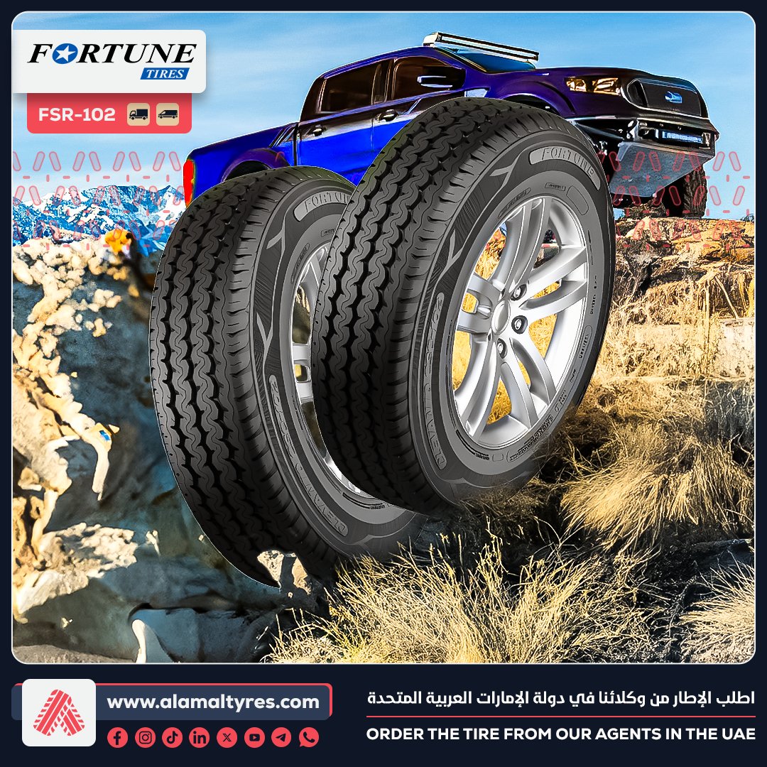 🚚 FORTUNE FSR102 tires: The ultimate choice for high load and long-lasting performance. Perfect for light trucks and commercial vans. Drive forward with confidence! 💪

#FORTUNETires #FSR102 #DriveForward #LightTruck #CommercialVan #HighLoad #Durability