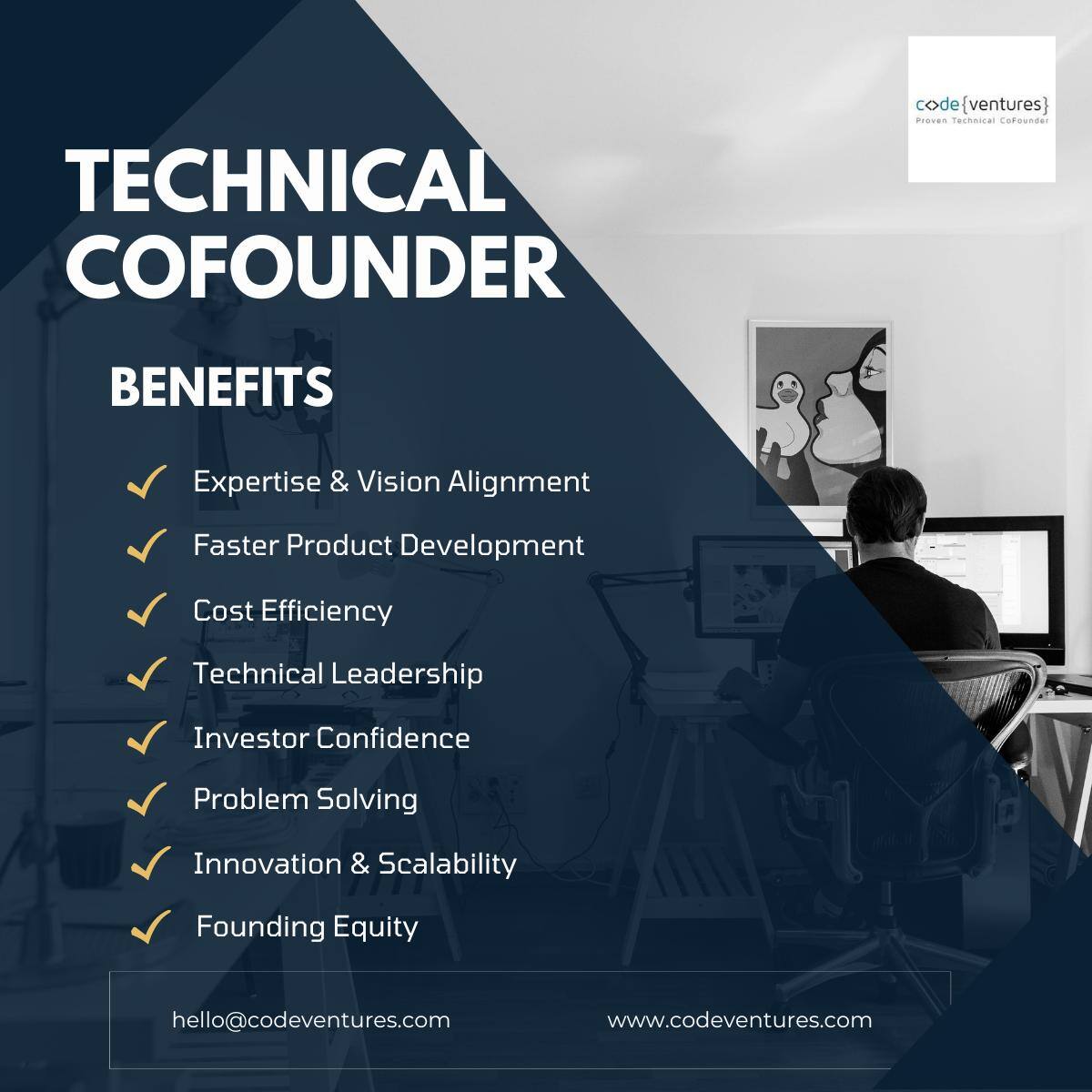 code_ventures's tweet image. 🚀 Supercharge Your Startup with a Technical Cofounder!🧑‍💻 

Unlock faster growth, innovation, and investor confidence. Ready to find the right partner? 
Connect with Codeventures today!
hubs.la/Q02MJlzB0
 
#StartupSuccess #TechCofounder #Founders #Codeventures