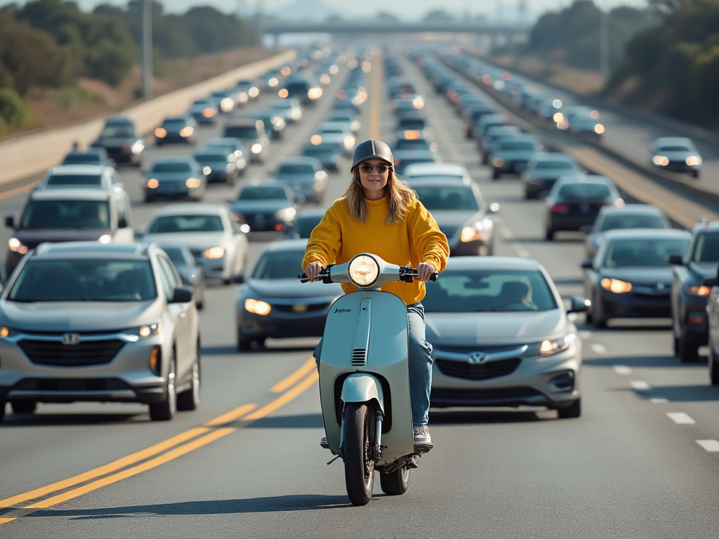 A quick snapshot of my trip home from #DTLA . Found this hilarious as I love my scooter. Reminds me that while you can deal with the elements of life any way you choose, yet the best way to live is to enjoy life. #LosAngeles #traffic #California #CaliforniaLove