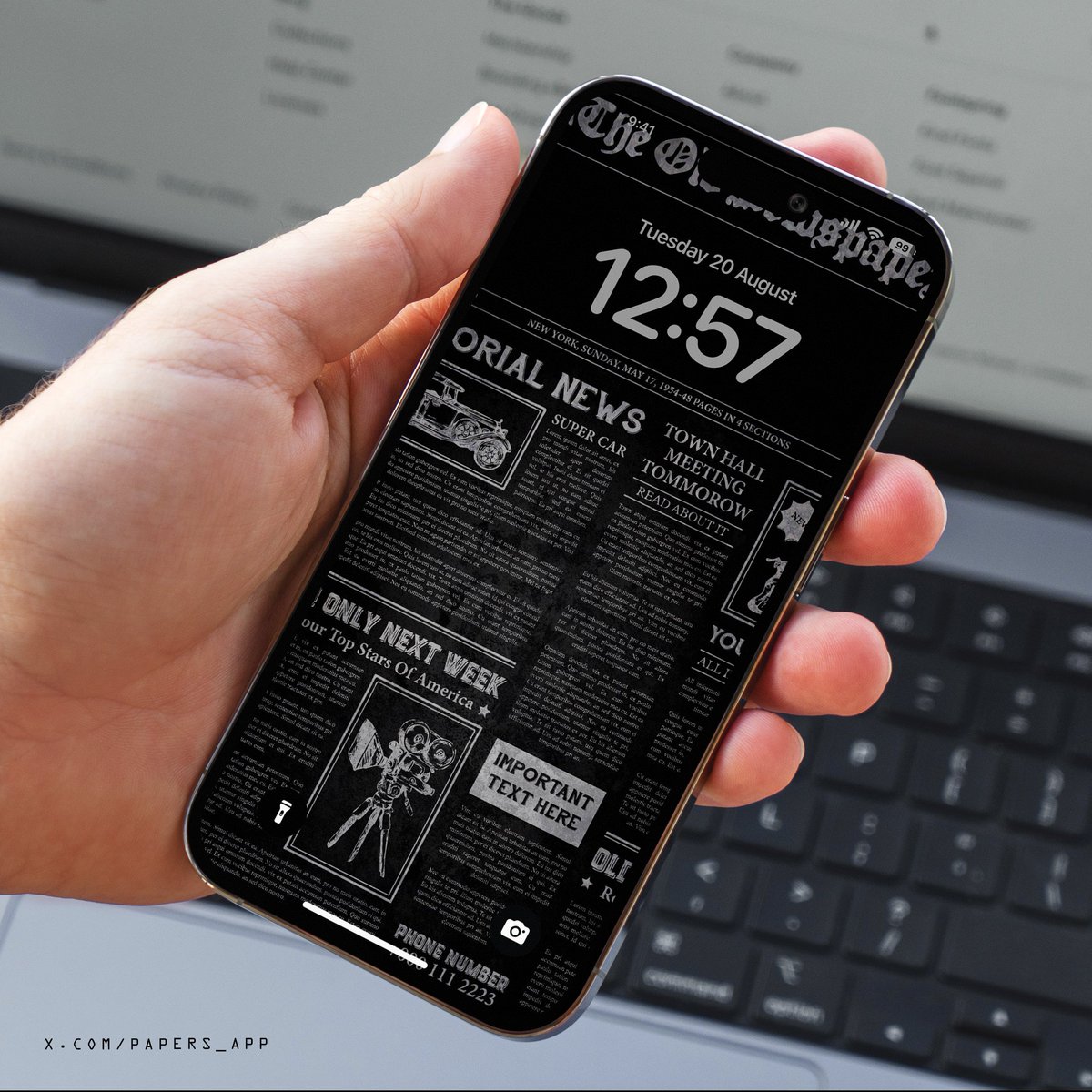 Papers_app's tweet image. News Paper X Wallpaper  📰🔥