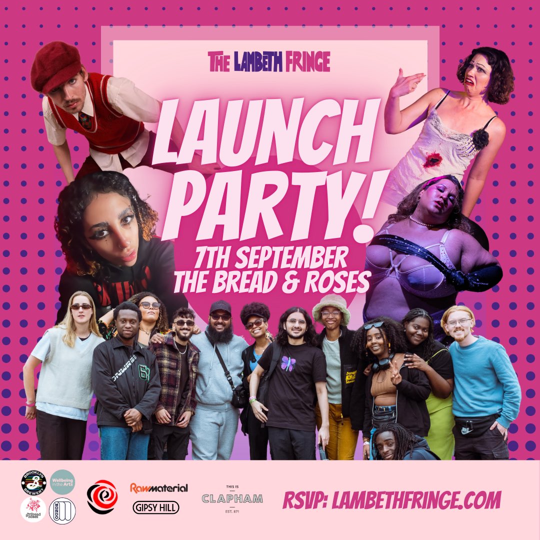 lambethfringe's tweet photo. 🎉 THE LAMBETH FRINGE LAUNCH PARTY! 🎉

Kick off the 2024 festival with us! Connect with artists, meet the Lambeth Fringe team, and dive into the vibrant world of our festival. 

🗓️ 7 Sep
🕡 6:30 til late 
📍 @breadrosespub 

RSVP: https://t.co/79ryK9u78c 

#lambethfringe https://t.co/87qqNTh1Fb