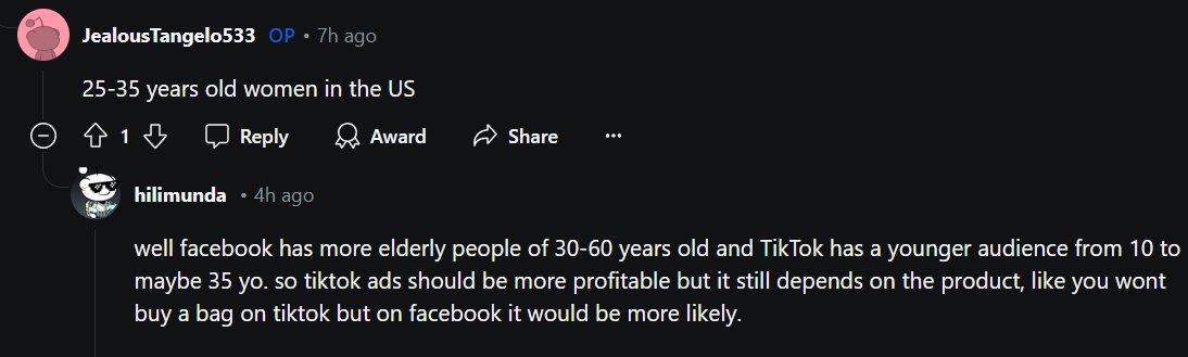 Was just on a marketing readit and someone was asking which to advertise on FB or Tik Tok and the persons target group was 25-35. Someone said that FB is mainly elderly 30-60. Since when did I become elderly at 32?