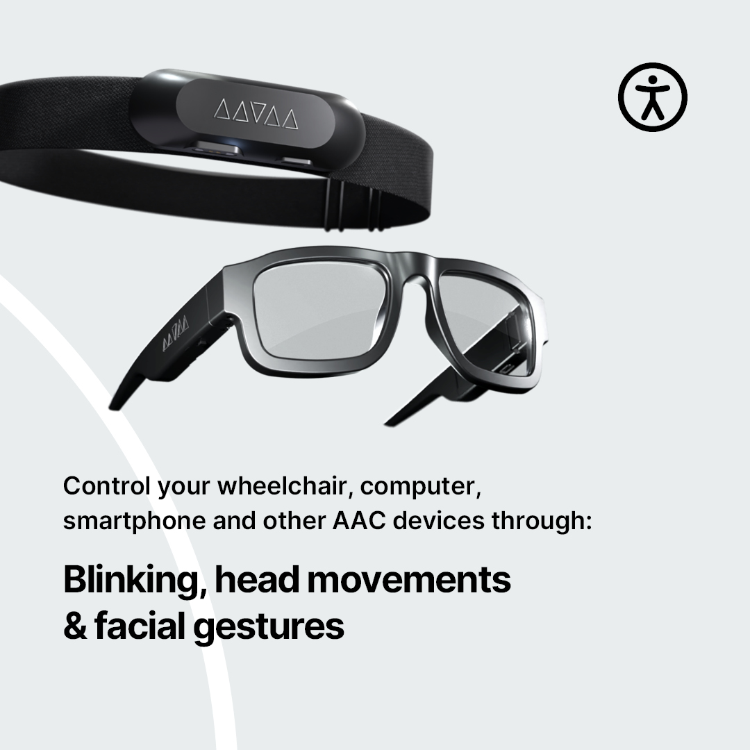 AAVAA_Inc's tweet photo. Struggling with assistive devices that are bulky and hard to use? That’s why we’ve developed a solution that’s simple, intuitive, and user-friendly.

Control your devices with ease using just head movements and blinks.
#Accessibility #Neurotech #Innovation https://t.co/gSarWgppDu
