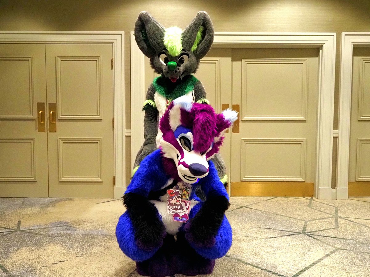 OuchyFrybread's tweet photo. Couple photoshoot for @GuzzyKitsune and @vexxient at #Denfur2024 I really love how these turned out! 🩵💜💚 https://t.co/QBcvvFWpJ6