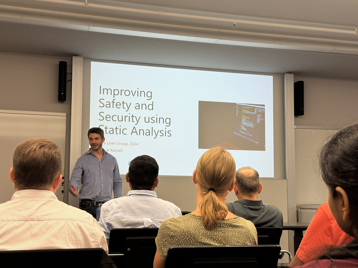 Listening to someone else speak for a change, 10/10, can recommend 😄

<a href="/pascalkesseli/">Pascal Kesseli</a> is speaking at <a href="/jugch/">JUG Switzerland</a> about static analysis for Java