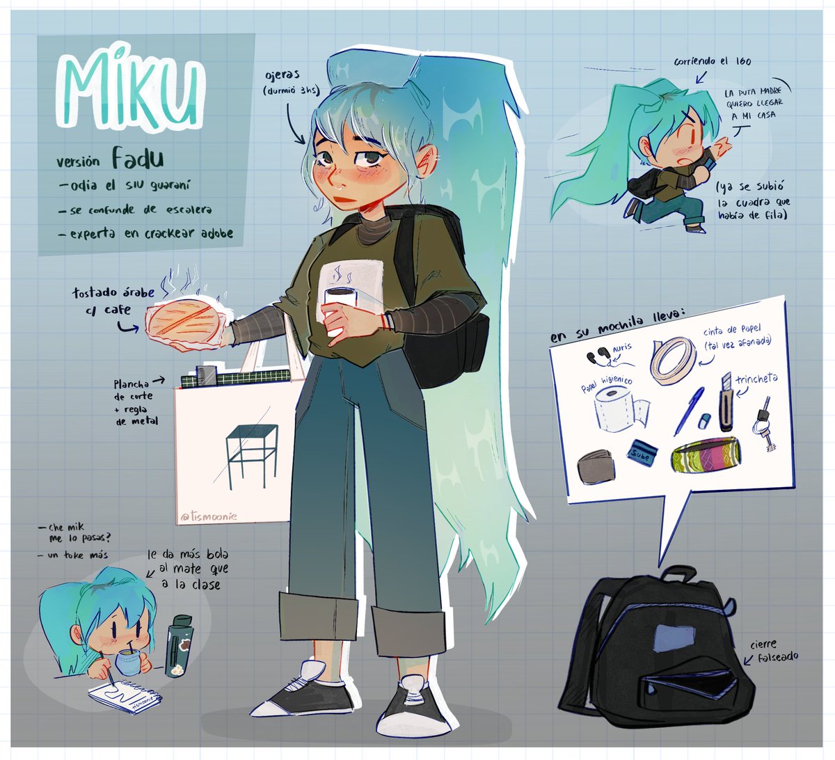 tismoonie's tweet photo. Argentinian Miku but she goes to FADU (aguante la universidad publica carajo) https://t.co/tgyrEsMyqK
