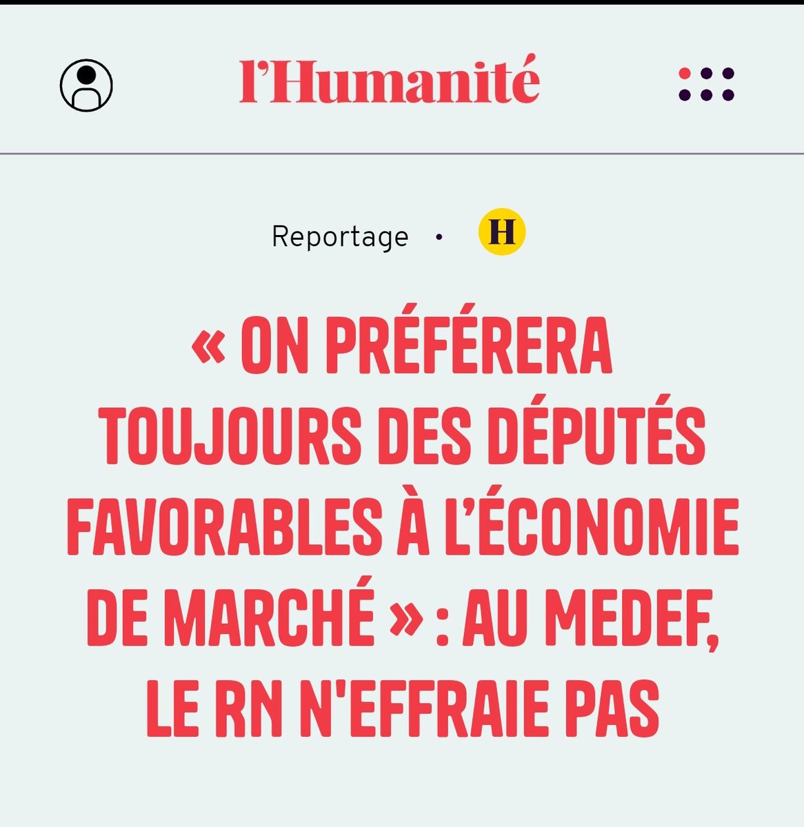 ClemSenechal's tweet photo. « Au MEDEF, ce sera toujours l'argent avant les gens. » https://t.co/7nuVaAKONs