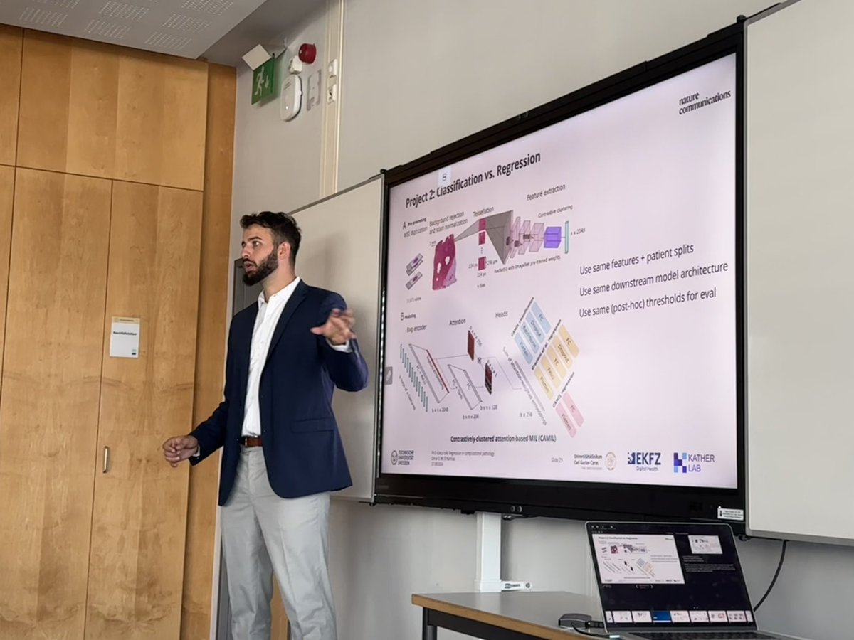 Omar S.M. El Nahhas (@elnahhasosm) on Twitter photo Today I had my computer science PhD status talk, a formal requirement enabling submission of the thesis!
The examination was a success, and I’m now well-equipped with feedback to finalize my PhD thesis 🎉
Big thank you to my mentor/supervisor <a href="/jnkath/">Jakob Nikolas Kather</a> and <a href="/MOSAICgroup1/">MOSAIC Group</a>! 🤩 Today I had my computer science PhD status talk, a formal requirement enabling submission of the thesis!
The examination was a success, and I’m now well-equipped with feedback to finalize my PhD thesis 🎉
Big thank you to my mentor/supervisor <a href="/jnkath/">Jakob Nikolas Kather</a> and <a href="/MOSAICgroup1/">MOSAIC Group</a>! 🤩