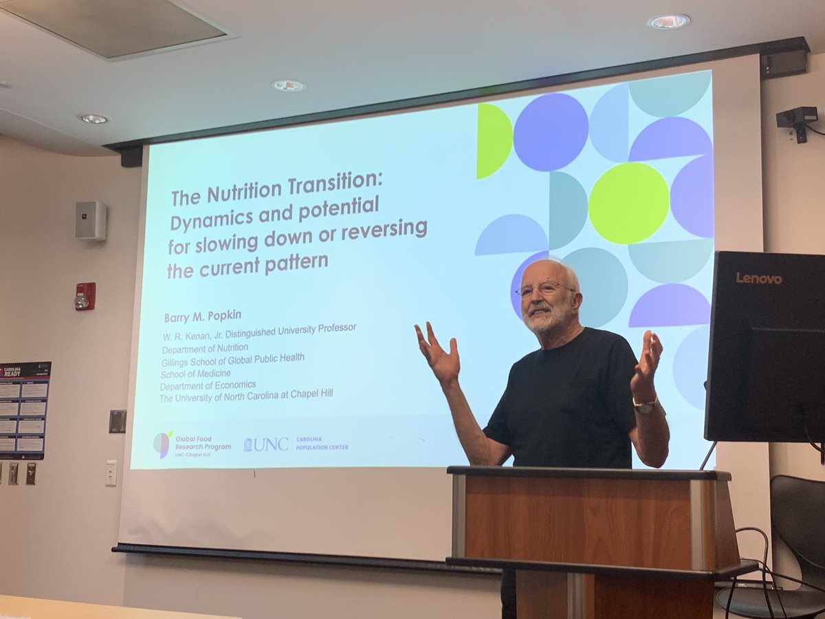 JLara_Arevalo's tweet photo. ✅ Perks of being a PhD student at @UNCpublichealth @NutritionUNC @GFRP_UNC:

Having the opportunity to TA for @lindseypsmith’s Global Sustainable Food Systems course and having Barry Popkin guest lecture on the nutrition transition.

What a privilege! https://t.co/mStg7yn4YU