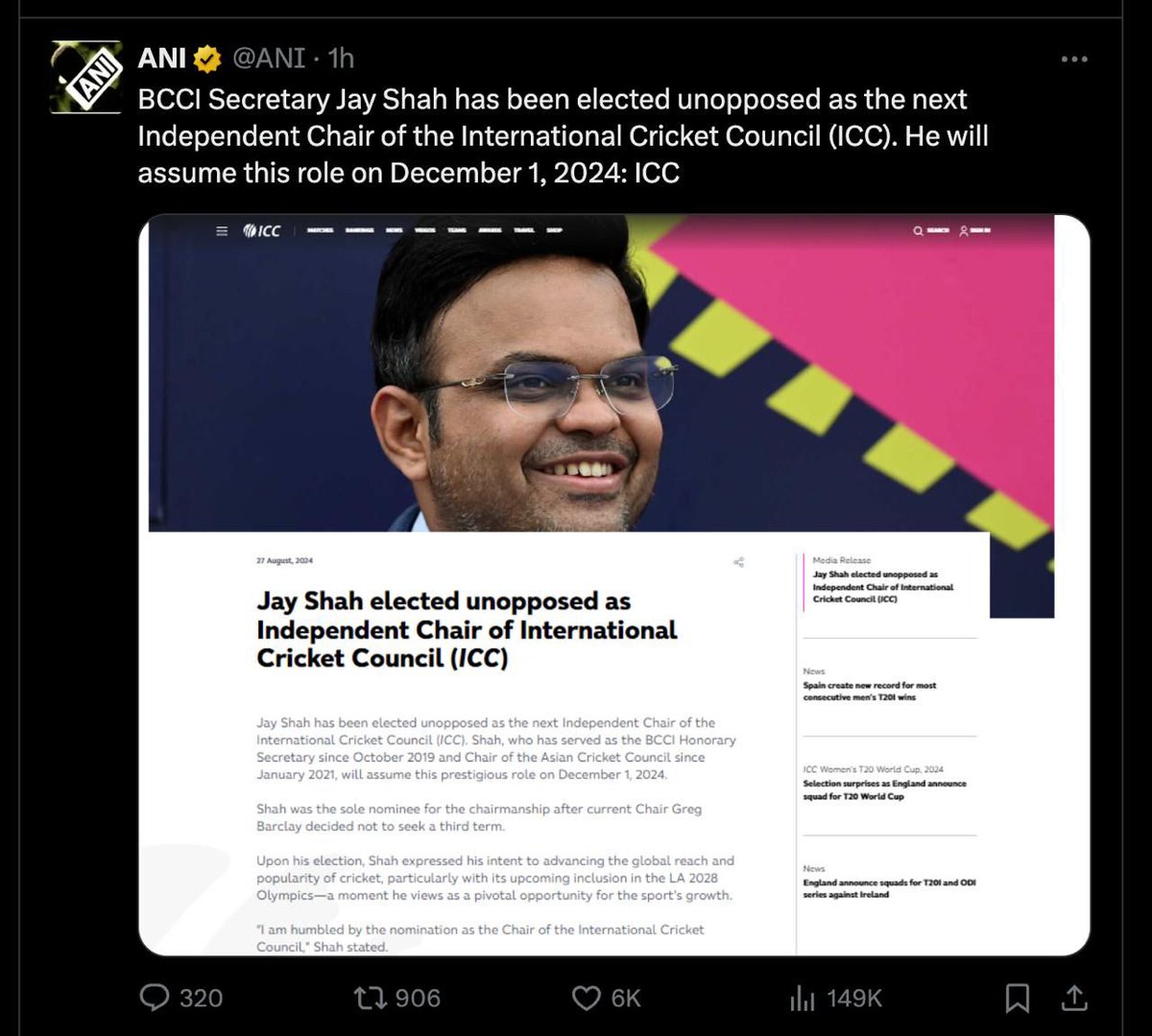 prat_pandya's tweet photo. #Jaishah don't even know how to bat or ball and he became @ICC #president

On Other hand @PawarSpeaks is Legend. He had 2000 #centuries to his name along with 1000 #wickets and 500 catch.

#Congratulations @ANI @BCCI https://t.co/CHhEvsttCW