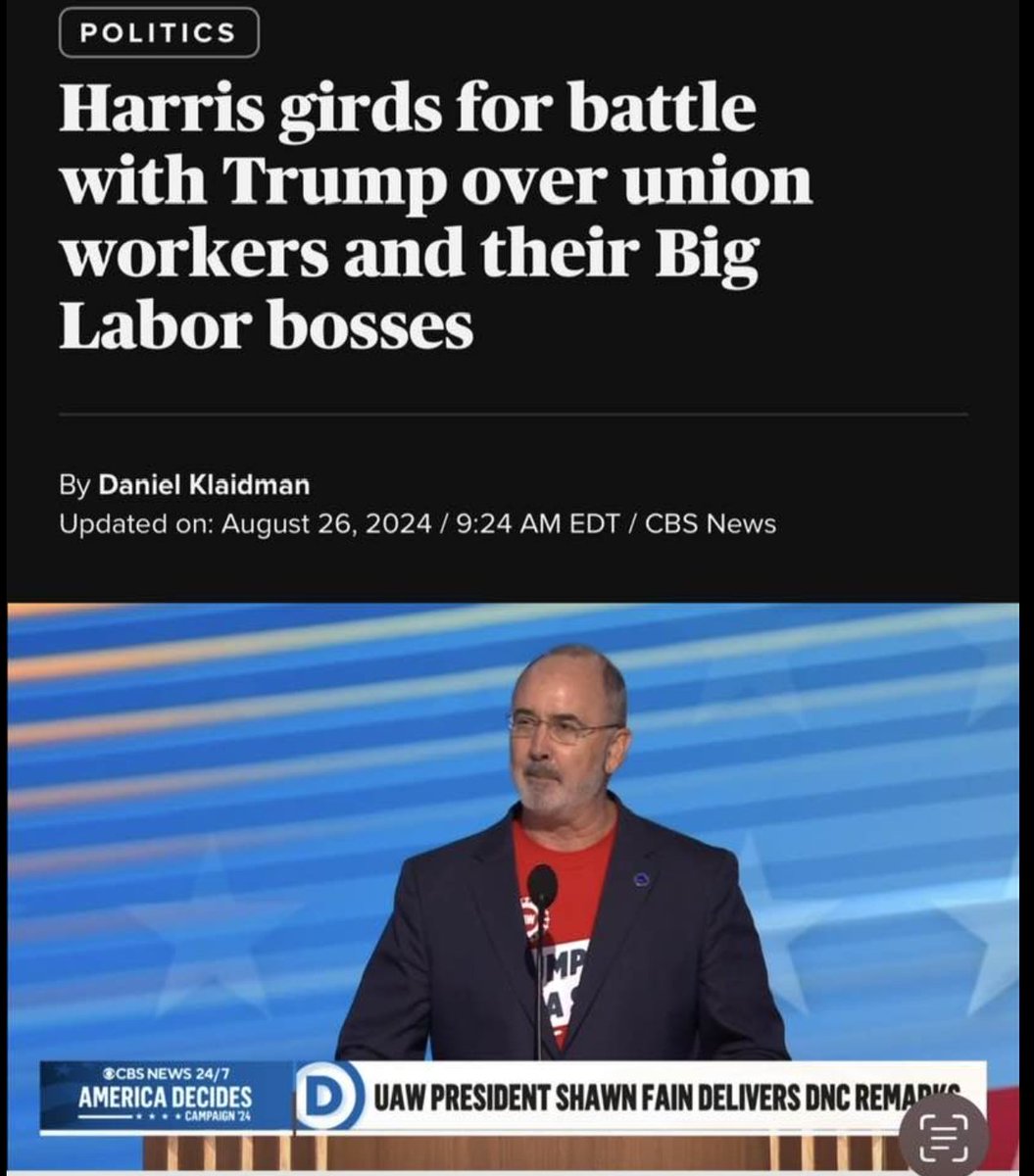 Very disappointing to see <a href="/CBSNews/">CBS News</a> lazily, thoughtlessly &amp; reflexively call Shawn Fain &amp; other union leaders "bosses." Fain was democratically elected. He very much listens to the UAW's rank &amp; file. So why do headline writers call him a boss? Why don't they call Elon Musk a boss?