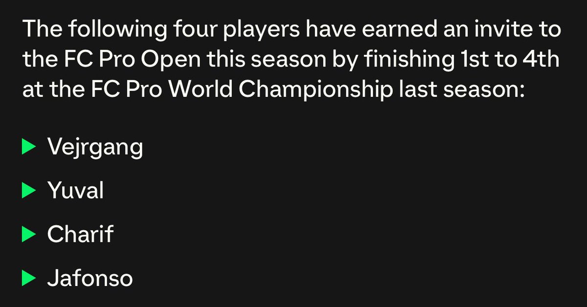 By finishing 2nd in the world championship last season i will be invited directly for the FC 25 Pro open🙏🏼✅
Can’t wait for the season to start💪🔥