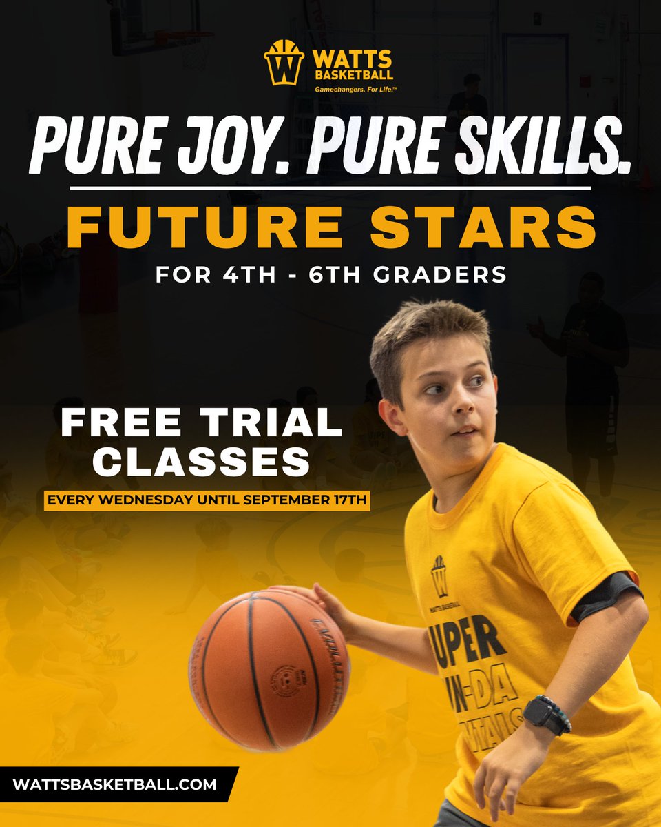 donaldwatts24's tweet image. Give your 4th-6th graders the opportunity to learn from the best coaches in the business and experience the pure joy of basketball with our Future Stars free trial classes!

Scan or click here to register! wattsbasketball.co/Future4th-6th

#BasketballTraining #YouthAthletes