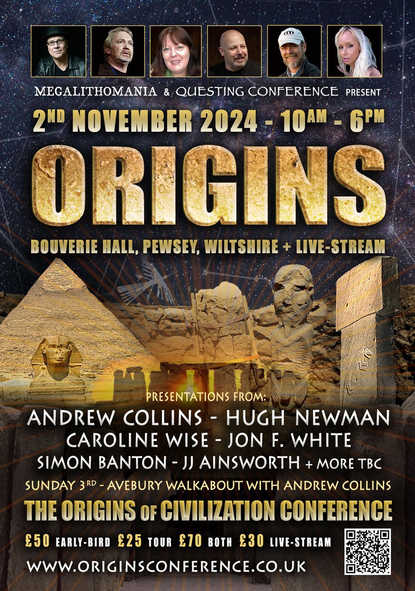 Last chance to get the early-bird super-discounted tickets for the Origins Conference. The prices go up on September 1st. originsconference.co.uk

<a href="/AndrewBCollins/">Andrew B Collins</a> <a href="/crecganford/">Crecganford</a> <a href="/megalithmaiden/">megalithic maiden</a> #ancient #karahantepe #gobeklitepe #mythology