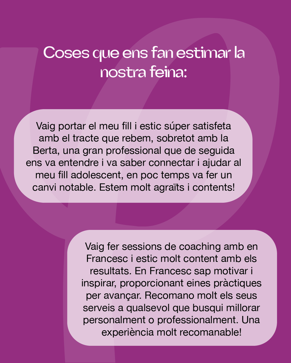PSIGMApsico's tweet photo. 🌟 Tenim molta sort de poder rebre aquests missatges de part dels nostres clients. Vosaltres sou el pilar fonamental de la nostra feina! Quin honor poder-ho compartir i donar-nos suport en el camí cap al benestar emocional.

📞 Nosaltres estem aquí per acompanyar-te i guiar-te. https://t.co/wB8XJX7S32