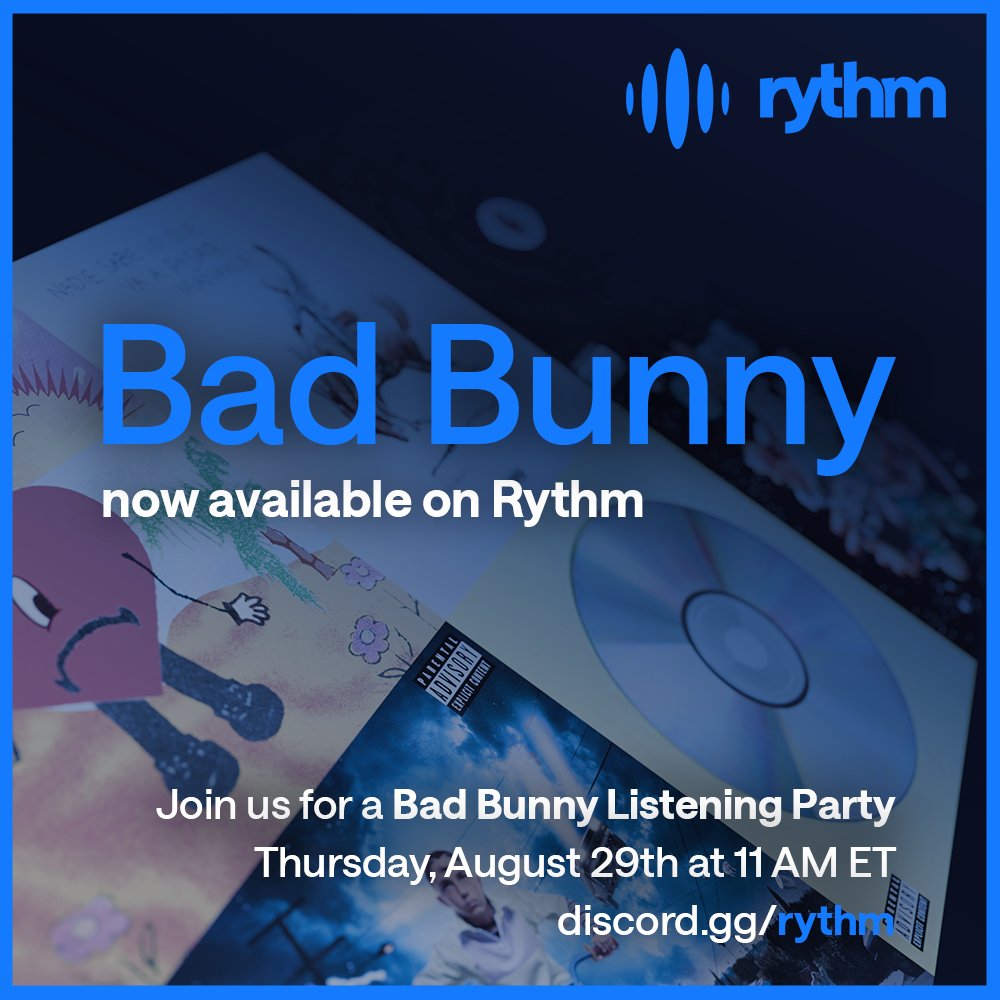 We're running a Bad Bunny listening party in our community Discord server early Thursday afternoon! Hope to see you there 👋