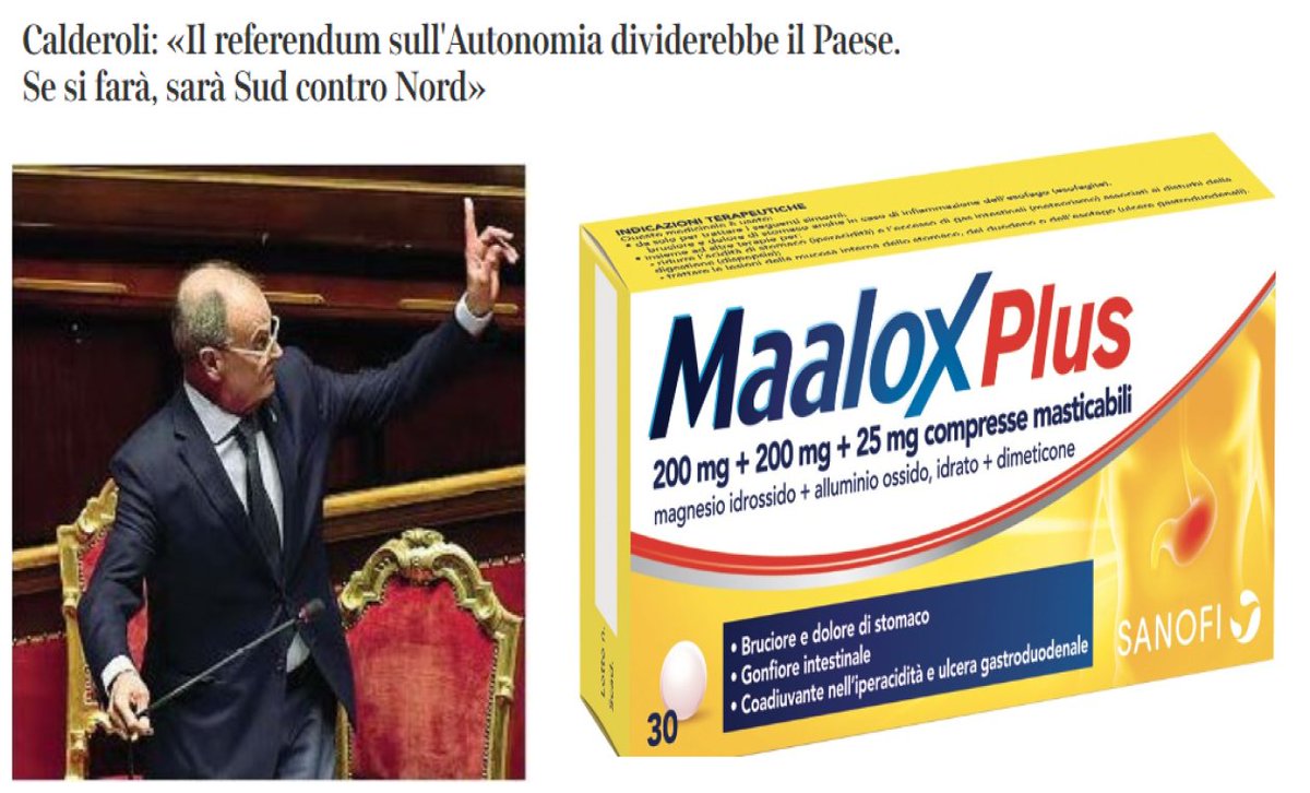 IL MAL DI PANCIA DI MISTER AUTONOMIA DIFFERENZIATA, RISCHIA DI AFFOSSARE IL PROGETTO RAZZISTA.
Calderoli sente mancarsi il terreno sotto i piedi perché ha capito che derubare il Sud delle sue ultime risorse sarà più difficile di quanto pensasse.
Leggi qui ilborbonico.it/?p=2580