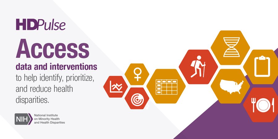 ResearchMatch's tweet image. Professors and health educators can use @NIMHD ’s #HDPulse to teach about #SDOH using population health #data. Check out its many visualization capabilities here: bit.ly/3yudCLN