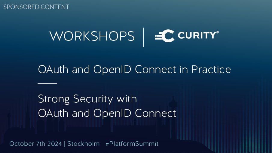InfoQ's tweet image. Explore the fundamentals of #OAuth and #OpenIDConnect or dive into advanced security techniques at two workshops on October 7, part of the Nordic #APIs Platform Summit in Stockholm. Enhance your API security with practical insights: bit.ly/3AA00BS sponsored by @curityio