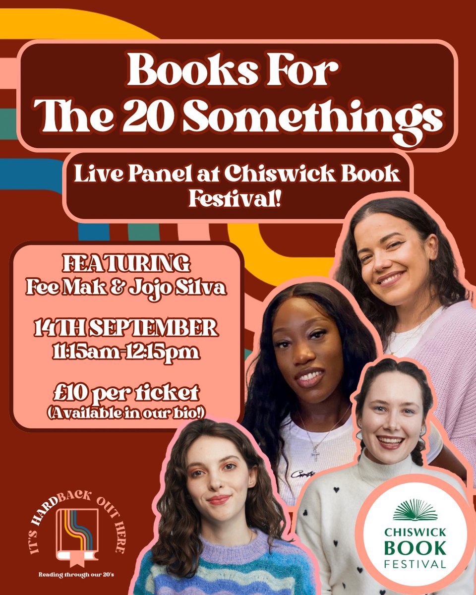 W4BookFest's tweet image. Come along to @W4BookFest Sat 14 Sep to hear Emily &amp;amp; Hana chat to their iconic guests, radio presenters @fee_mak &amp;amp; Jojo Silva all about their favourite reads of the year, essential twenties reading &amp;amp; importance of finding community in our twenties!🫶
Book: ticketsource.co.uk/chiswickbookfe…