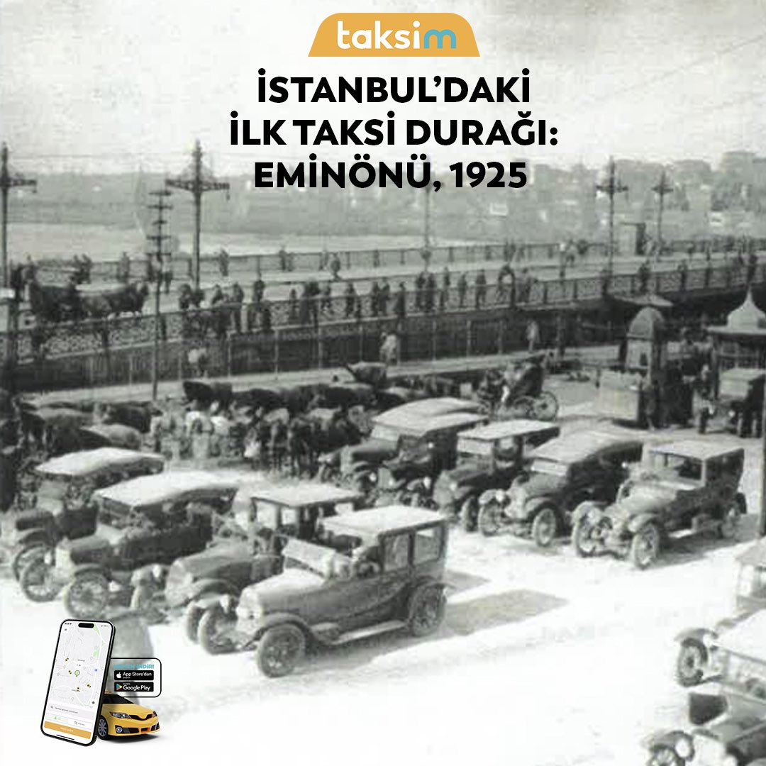 Taksimapptr's tweet photo. Eminönü, 1925.  İşte karşınızda İstanbul'un ilk taksi durağı! 🚖 🕰️ Şehirdeki ulaşımın tarihi ve modern yüzü Taksim ile bir tık uzağınızda. Günümüzün konforu ve güvenliğiyle İstanbul'u keşfetmeye hazır mısınız? https://t.co/j5xEEfetIj