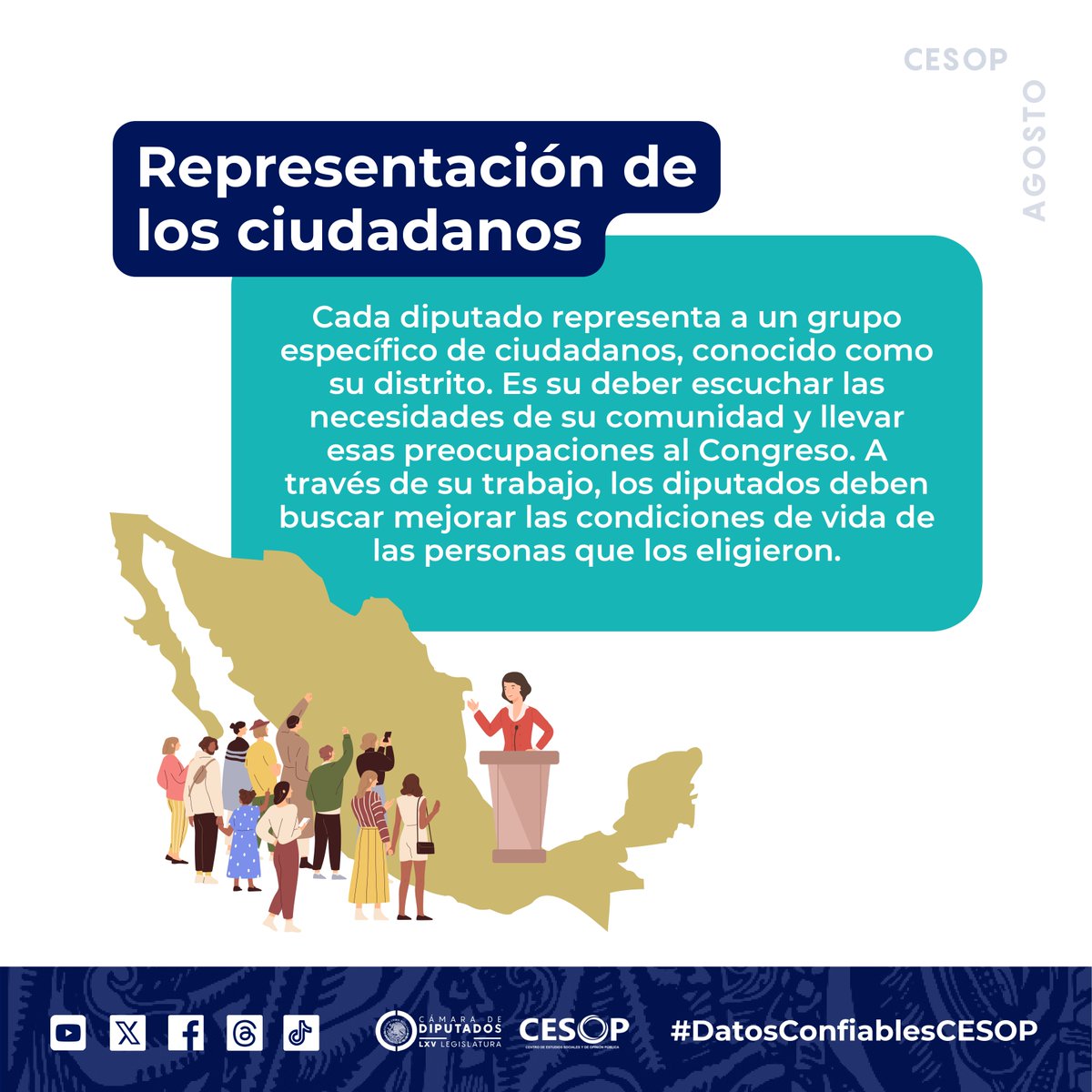 ¡Estamos a 5 días del inicio de una nueva legislatura en la Cámara de Diputados! Y aquí te dejamos todo lo que tienes que saber sobre el quehacer legislativo y cual es el rol de los diputados. 😮🤓

#DatosConfiablesCESOP