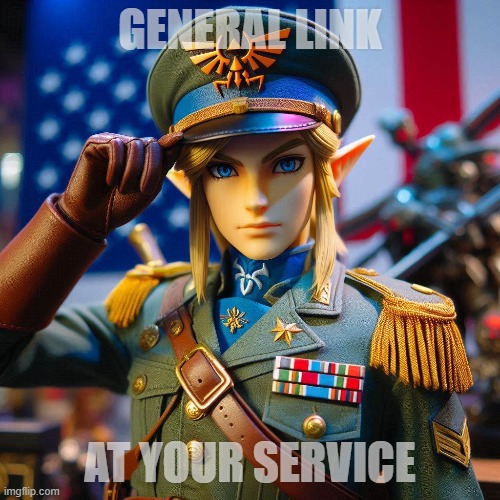 DALL-E3 pleasantly surprised me today making a fine rendition for my "General Link" meme...