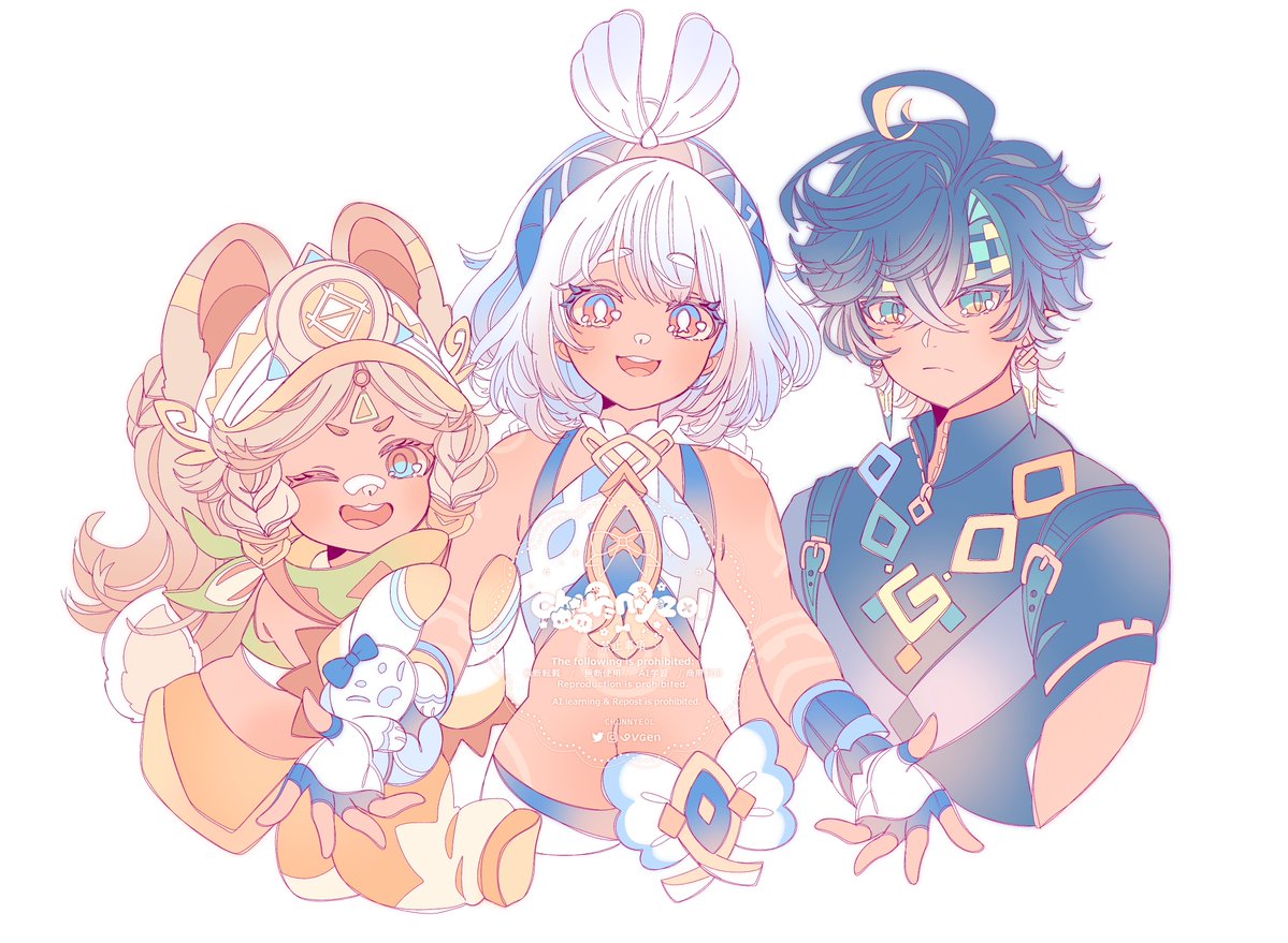 「traveler, welcome to #natlan !!!  #gensh」|Chunn 🍊 (⌯'▾'⌯)のイラスト