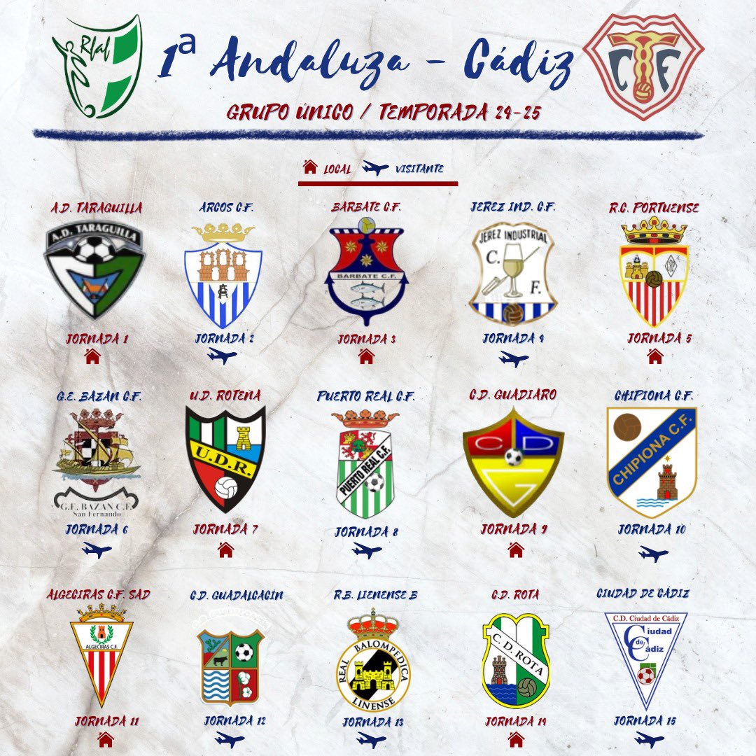 📅| CALENDARIO 24/25.  
 
Tras publicación oficial por parte de la RFAF - Cádiz, os presentamos el que será nuestro calendario de la primera vuelta y los distintos rivales para la próxima temporada 24/25.

🧑‍💻 Enlace 👇🏼:

rfaf.es/pnfg/NPcd/NFG_…

#TrebujenaCF ❤️💙