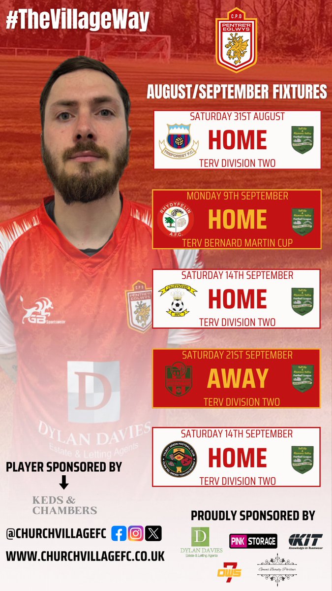 𝗙𝗶𝘅𝘁𝘂𝗿𝗲 𝗔𝗺𝗲𝗻𝗱𝗺𝗲𝗻𝘁’𝘀!

Updated August/September fixtures for both the Firsts &amp; Reserves following cup draws ❤️🤍

#TheVillageWay