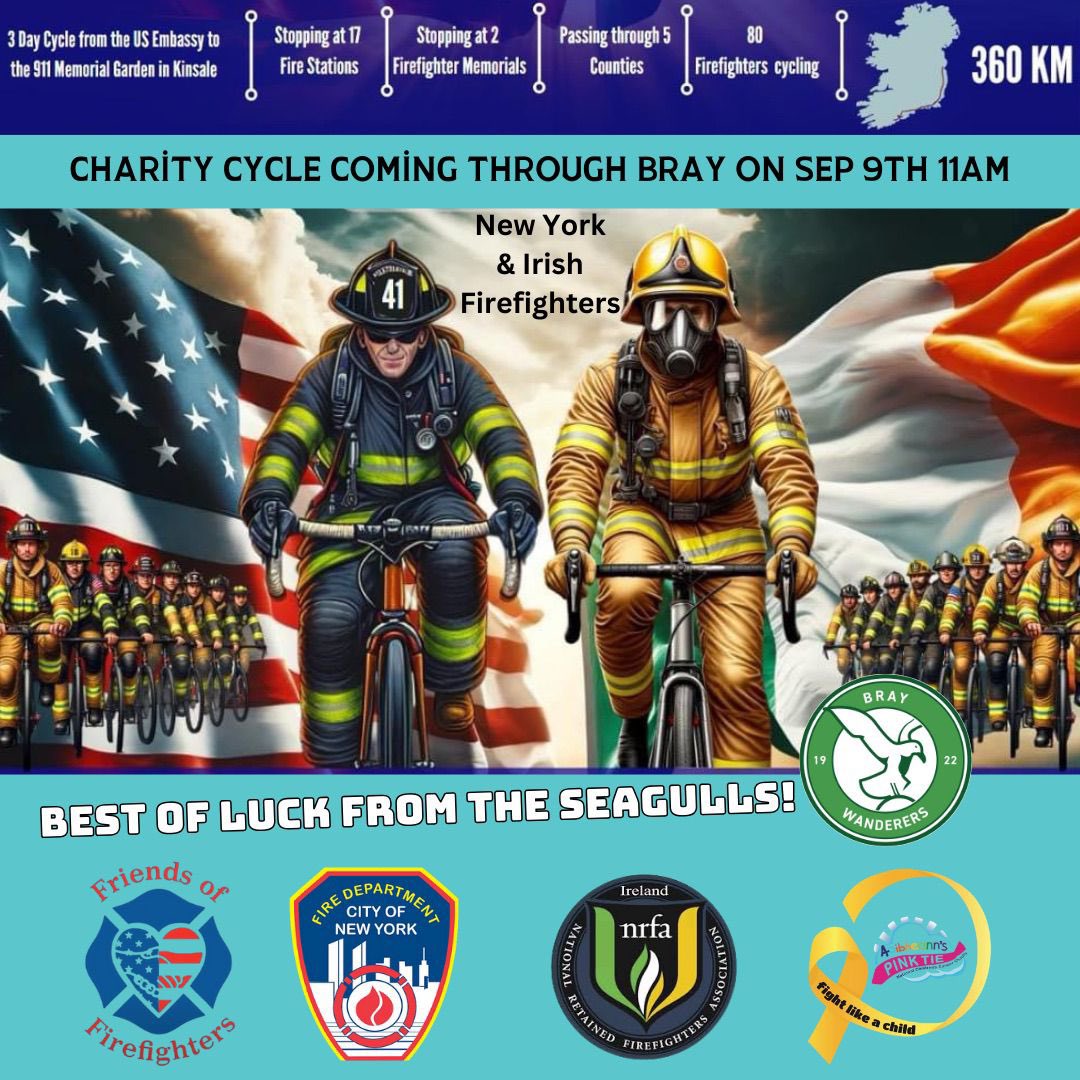 This Friday we will have local Firefighters in the Carlisle looking for your support for an upcoming charity cycle event that involves retained firefighters from Ireland with fifty firefighters from New York as they aim to raise funds for the FDNY Friends of Firefighters (post