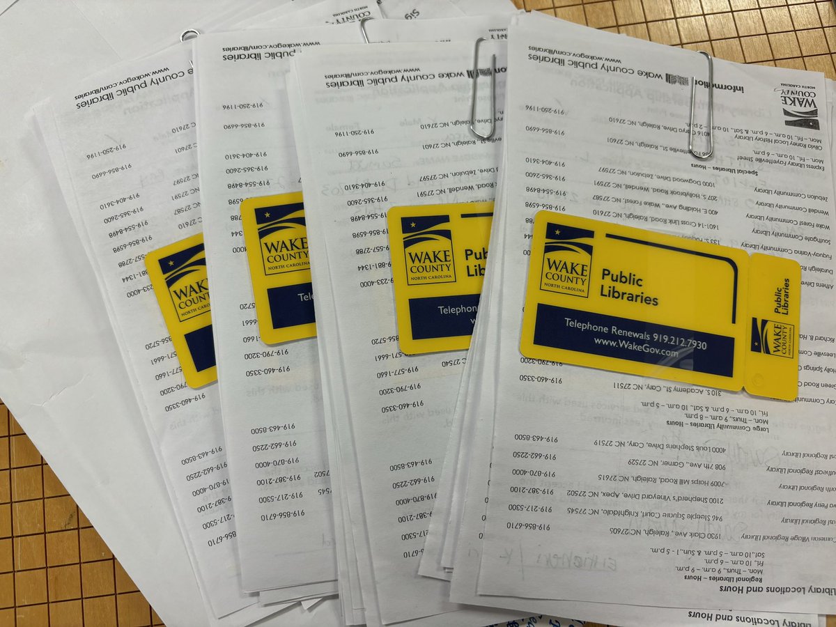 Kindergarten <a href="/wcplonline/">Wake Libraries</a> library cards are completed! Thank you Leesville Community Library! <a href="/SycamoreCreekES/">Sycamore Creek ES</a>