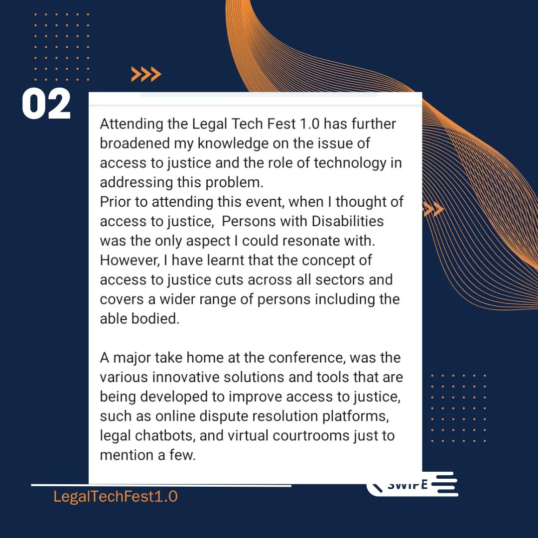 techlawyered's tweet photo. As a result of Legal Tech Fest 1.0 Conference, our attendees have been able to learn, unlearn and relearn about Access to justice through technology
Techlawyered
#legaltechfestojustice #legaltech #techlawyered #beyondthecourtroom #legaltechconference #legaltechfest https://t.co/MAw4oOQMfE