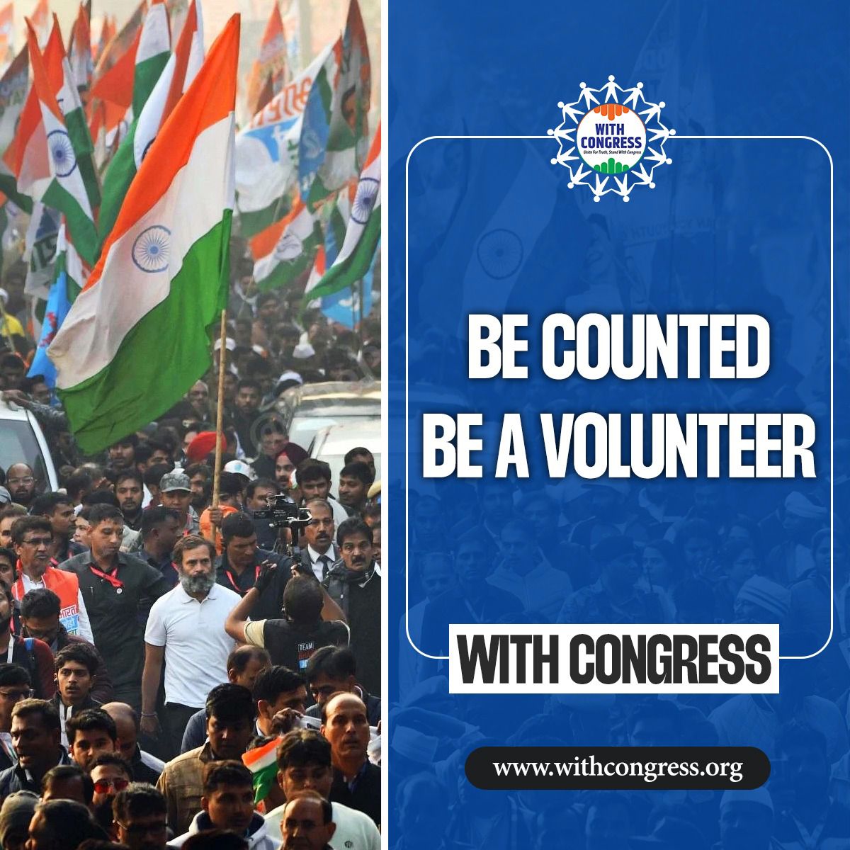 It’s time to stand up, speak truth, and fight for justice. Join the movement of love, equality, and representation with Jannayak <a href="/RahulGandhi/">Rahul Gandhi</a>. Be the change—volunteer with 'With Congress'. 

Join here: withcongress.org

Membership Form: forms.gle/EojwMyAByYAN2t…