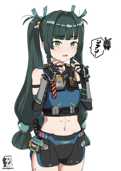 青衣型ボンプが可愛すぎたらくがき ンナン…(バレませんかね…)  #ゼンゼロ #zzzero
