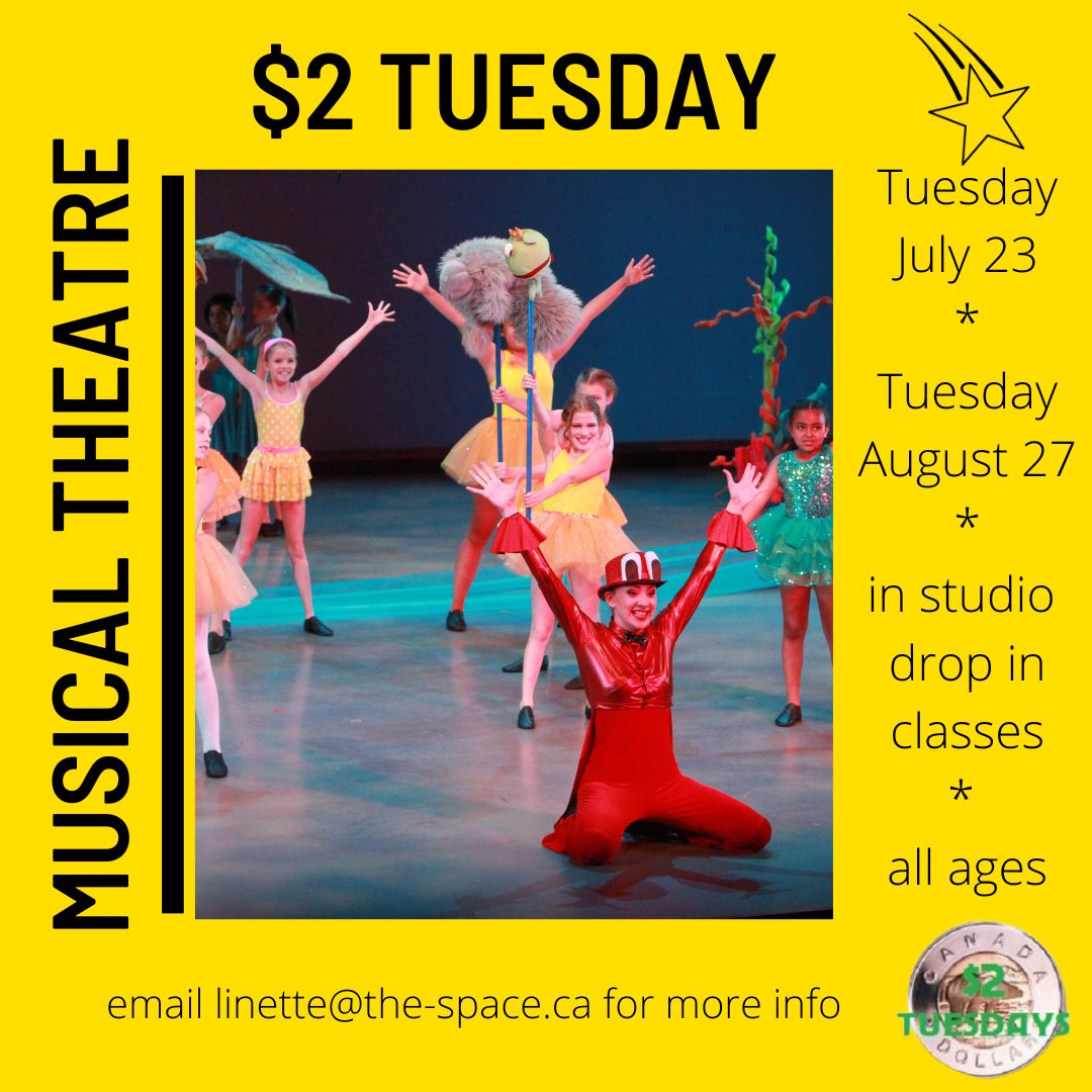 thisislinette's tweet photo. Excited to be back for our FINAL $2 Tuesday of the summer at The SPACE. Join me for #MusicalTheatre - singing, dancing &amp; acting in one fun class. Weekly classes start in September: visit https://t.co/yXucvGl7po or email me at linette@the-space.ca to register!

@TheSPACEToronto https://t.co/6wUDPM9JJ0