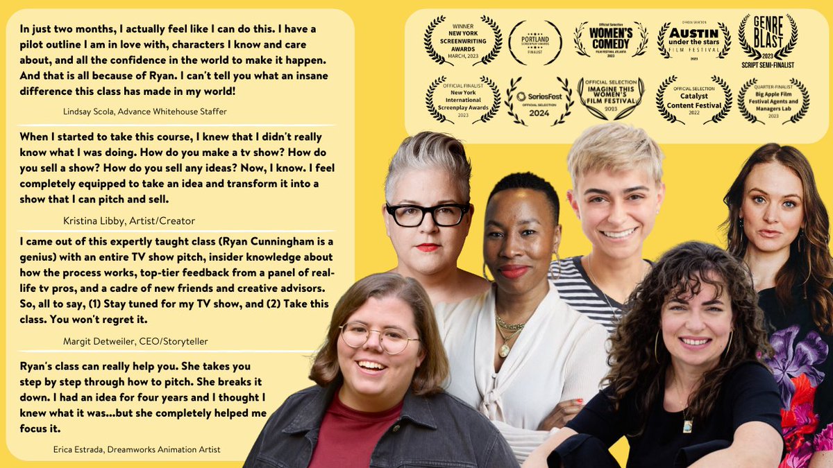 GOLDComedy's tweet image. 🚀 Ready to pitch your idea? Ryan Cunningham's Develop + Pitch ANY IDEA class is back! 🎬✨

Alums of this class WIN BIG, GET REPPED, and BOOK GIGS!

Starts 9/9. Enroll NOW: shorturl.at/O25N8

Includes 6 months free access to GOLD!