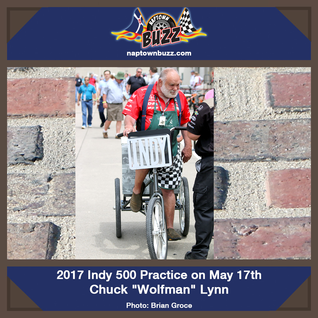 naptownbuzz's tweet photo. Here are a few photos of Chuck "Wolfman" Lynn and the new wrap he had in 2017 out @IMS slinging the @indystar. We've lost a true gem of #Indy, @FCFlashes, and the #Indy500. https://t.co/g9qxOp7tiK