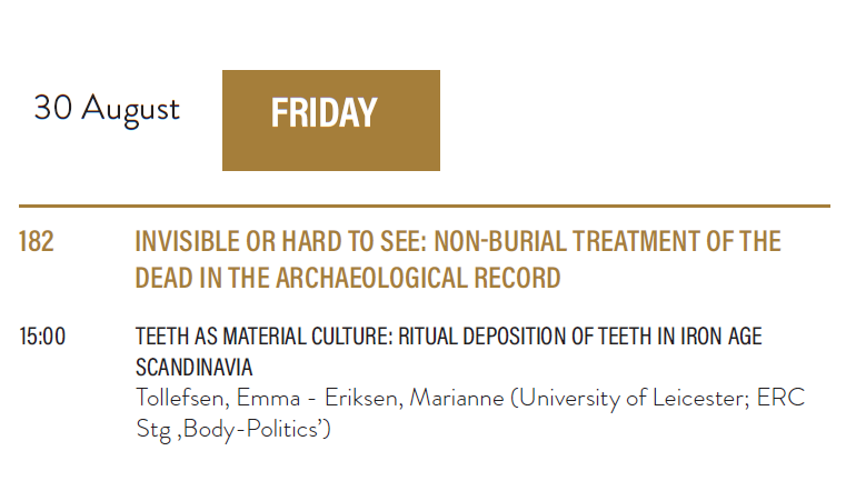 bodypolitics (@bodypoliticserc) on Twitter photo Five of our fantastic researchers (<a href="/mariheri/">Dr Marianne Hem Eriksen</a> , <a href="/EmmaTollefsen/">Dr Emma Tollefsen</a> , <a href="/emlthom/">Emma Louise Thompson</a> , Renate Larssen and <a href="/VikingBodiesBM/">Brad Marshall</a>) are heading to Rome this week to present their research at this year's EAA conference!
Swipe through to see when you can hear about what we've been working on ✨️ Five of our fantastic researchers (<a href="/mariheri/">Dr Marianne Hem Eriksen</a> , <a href="/EmmaTollefsen/">Dr Emma Tollefsen</a> , <a href="/emlthom/">Emma Louise Thompson</a> , Renate Larssen and <a href="/VikingBodiesBM/">Brad Marshall</a>) are heading to Rome this week to present their research at this year's EAA conference!
Swipe through to see when you can hear about what we've been working on ✨️