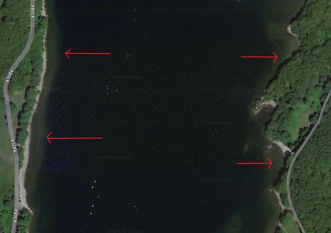 This image from Google Earth of Coniston Water shows how our bodies of open water can change in depth very quickly!

If you're not a confident open water swimmer, consider the use of personal flotation &amp; enter the water slowly to avoid Cold Water Shock!

#WaterSafety <a href="/CumbriaFire/">Cumbria Fire & Rescue Service</a>