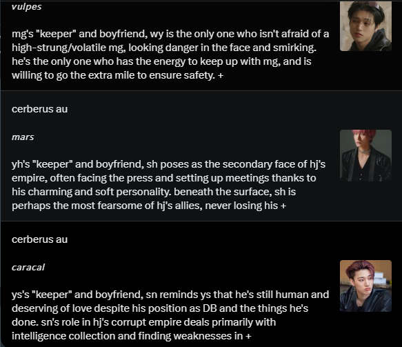 shibusang's tweet photo. the drafts are drafting for cerberus au 🤭

which thread should i finish first to add to the parent thread 👀 https://t.co/7oa0LLUJX2