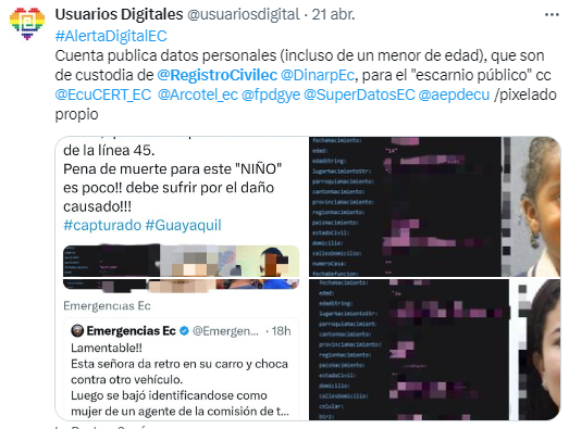 alfredovelazco's tweet image. Filtran datos de 3 millones de usuarios de Whatsapp en #Bélgica... mientras en #Ecuador filtran bases, incluyendo del Registro Civil, y ni un tweet de medios ni autoridades #ProtecciónDatosEC
x.com/search?q=%40re…