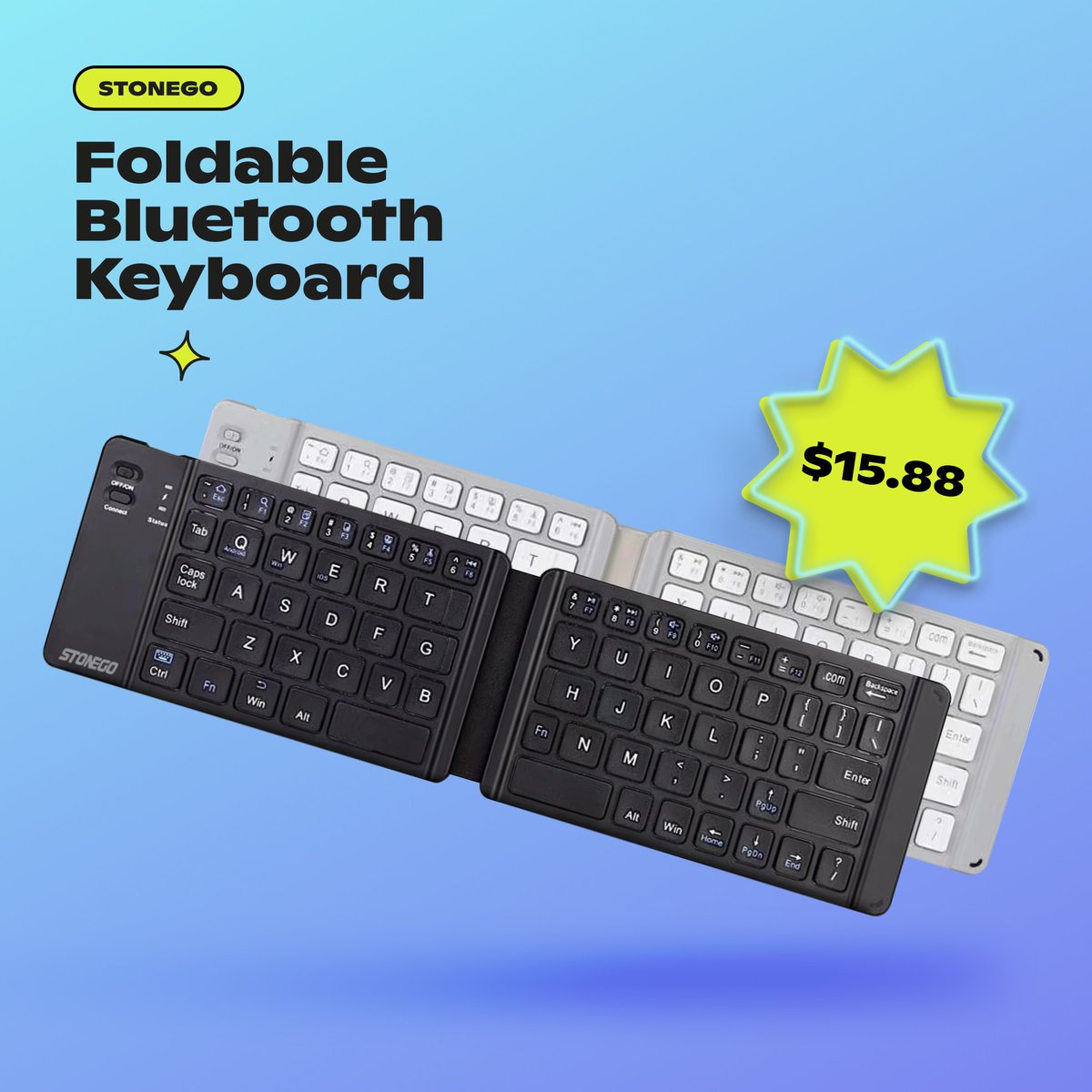 WishShopping's tweet photo. Wish💚 STONEGO Foldable bluetooth keyboard: ultra-slim and portable wireless keyboard with rechargeable battery
https://t.co/FnVkryfNOn
#wishpicks #keyboardasmr #WirelessLife #Wish #WishShopping #dealsoftheday https://t.co/ObFT7O9MuV