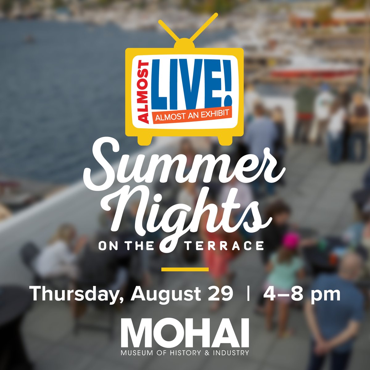 Join us for the Summer Nights on the Terrace season finale as we celebrate the (almost) opening of Almost Live! (Almost an Exhibit)! Learn more and get tickets ➞ bit.ly/3zn6fIu