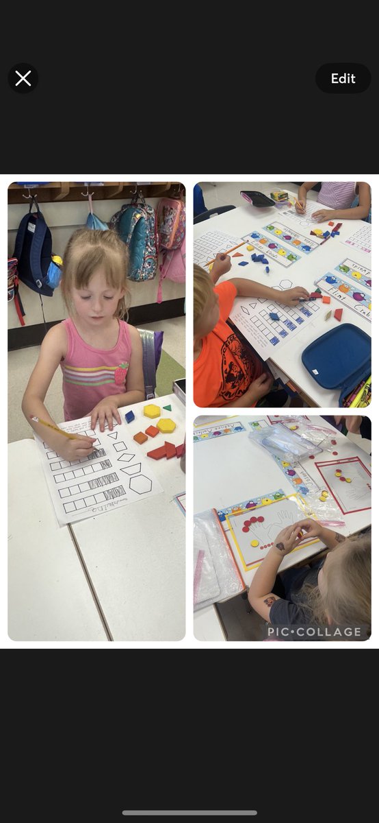 We are matching 1to 1 and sorting by shape today in Math.