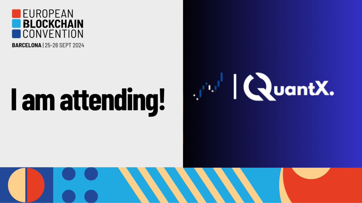 QuantX (@quantx_capital) on Twitter photo Excited to announce that QuantX will be attending the European Blockchain Convention in Barcelona this September 25-26 ! <a href="/EBlockchainCon/">European Blockchain Convention</a>
Hope to see you there ! Excited to announce that QuantX will be attending the European Blockchain Convention in Barcelona this September 25-26 ! <a href="/EBlockchainCon/">European Blockchain Convention</a>
Hope to see you there !