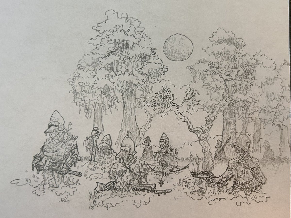Simple_Shapes03's tweet image. A band of waterlogged deserters emerge from a swamp to ambush a traveling caravan.